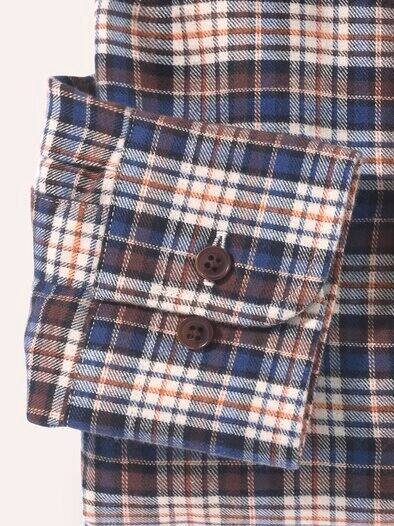 Soft-Flanell Hemd aus Baumwolle Karo Natur