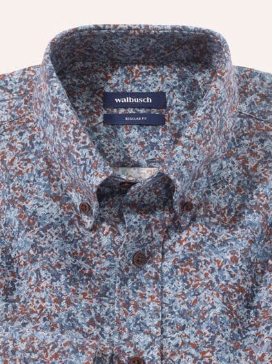 Soft-Flanell Hemd aus Baumwolle Druck Blau