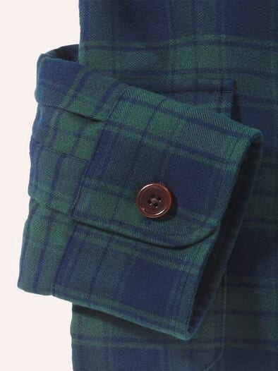 Flanell Overshirt aus Baumwolle Karo Grün