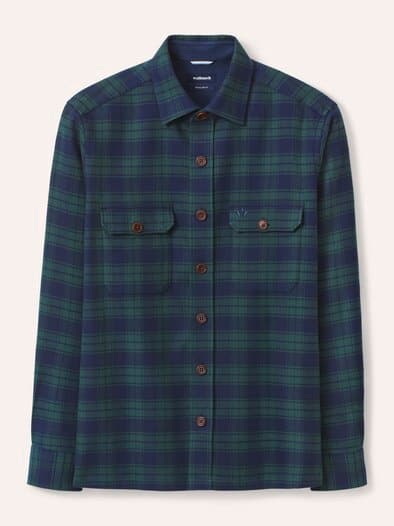 Flanell Overshirt aus Baumwolle Karo Grün