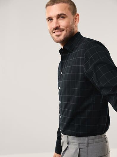 Soft-Flanell Hemd Karo Schwarz