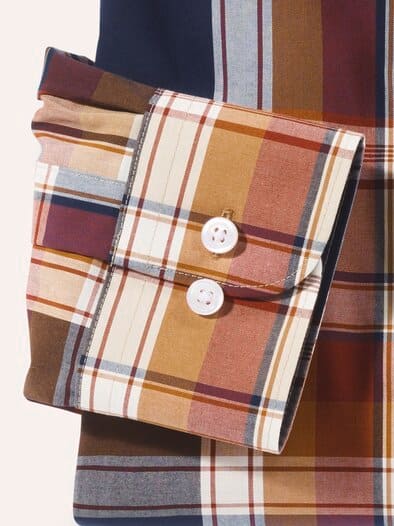 Extraglatt-Hemd Zip & Go Karo Bordeaux