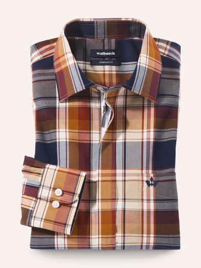 Extraglatt-Hemd Zip & Go Karo Bordeaux