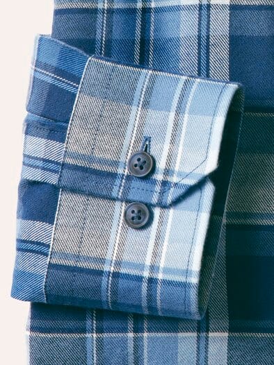 Soft-Flanell-Hemd Karo Marine