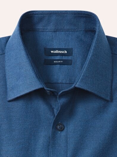 Soft-Flanell-Hemd Uni Marine