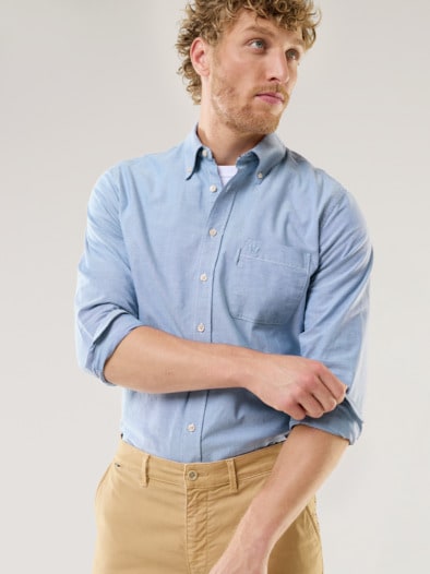 Premium Oxford-Hemd Uni Bleu