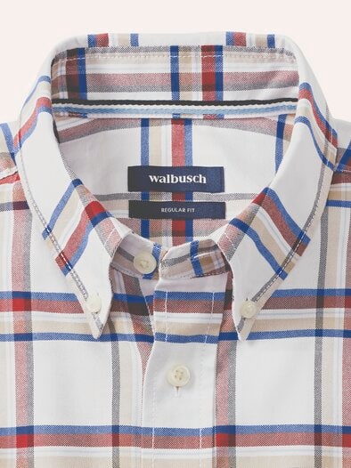 Premium Oxford-Hemd Karo Offwhite