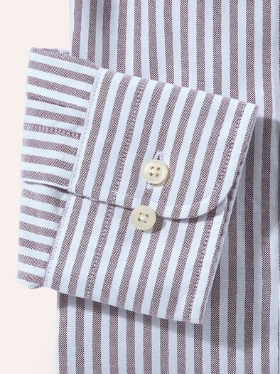 Premium Oxford-Hemd Streifen Bordeaux