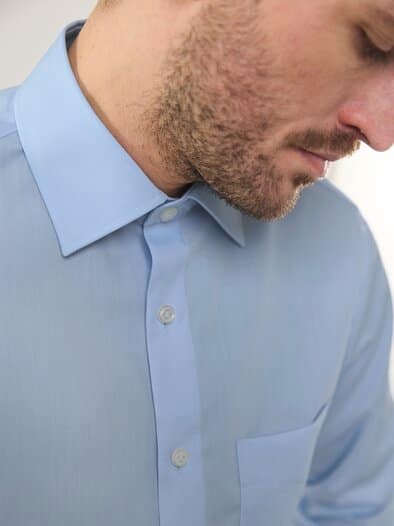 Extraglatt-Hemd Kent-Kragen Hellblau