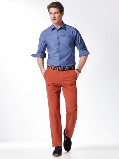 Extraglatt-Hemd Tropical Rauchblau