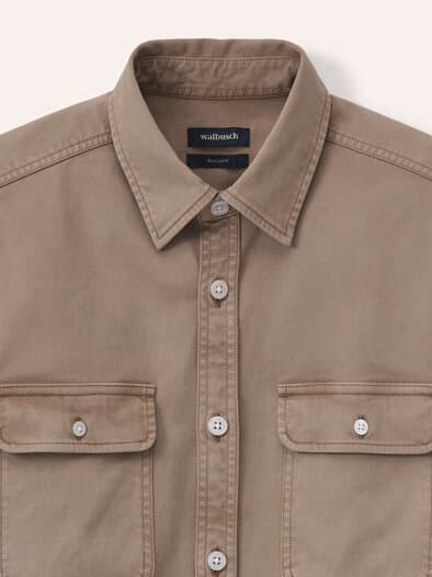 überfärbte Hemd-Jacke Camel