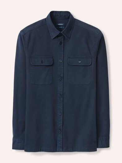 überfärbte Hemd-Jacke Marine