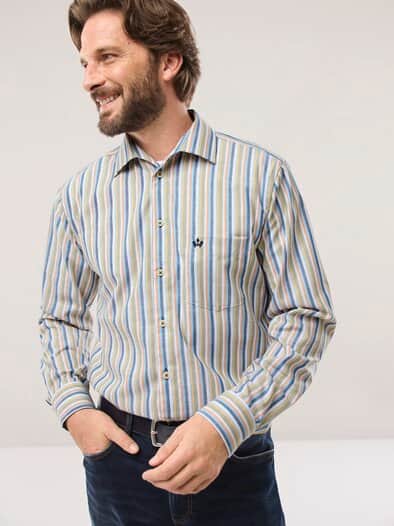 Extraglatt-Hemd Tropical Streifen