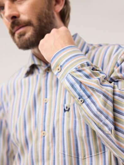 Extraglatt-Hemd Tropical Streifen