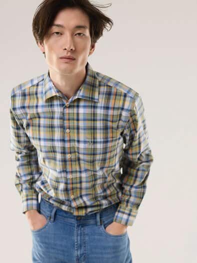 Extraglatt-Hemd Tropical Karo Schilf