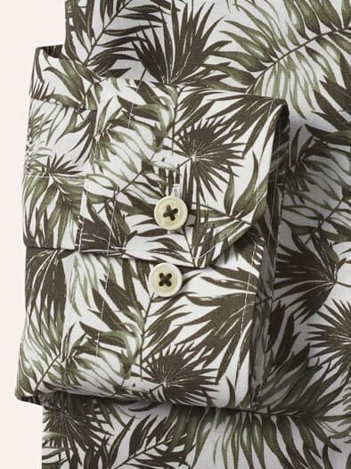 Extraglatt-Hemd Tropical Druck Oliv