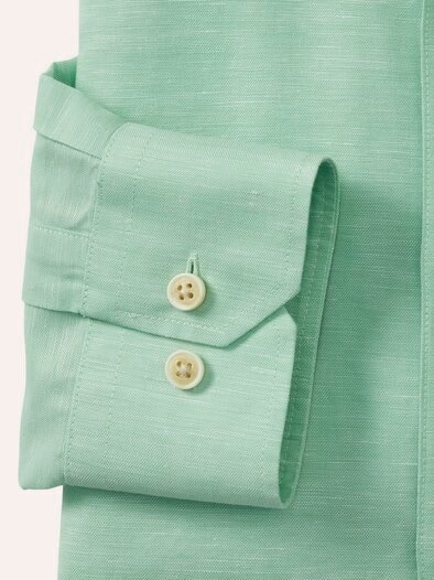 Stehkragen-Leinenhemd Pistazie