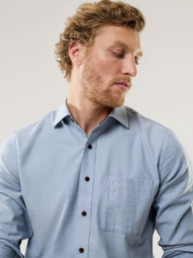 Flanell-Hemd Gesucht-Gefunden Uni Blau