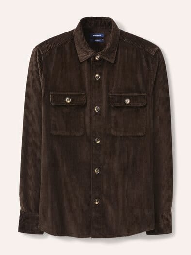 Overshirt aus Breitcord Dunkelbraun