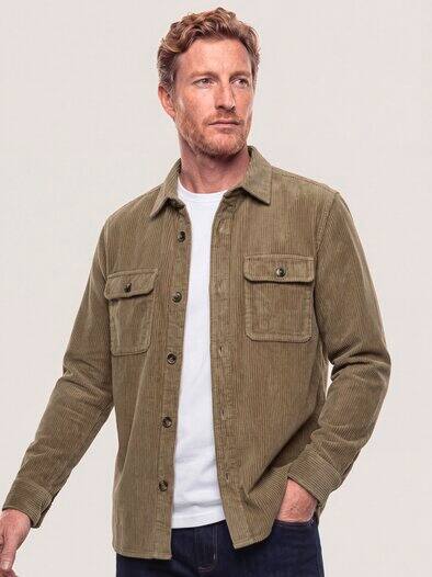 Overshirt aus Breitcord Camel