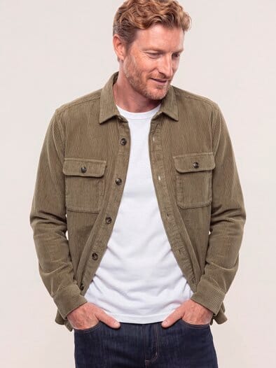Overshirt aus Breitcord Camel