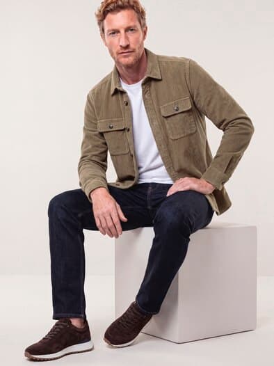 Overshirt aus Breitcord Camel