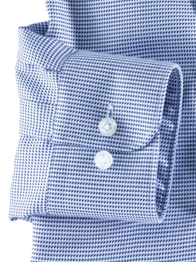 Extraglatt-Hemd Walbusch-Kragen Hahnentritt Blau
