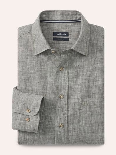 Pures Leinen Hemd Uni Schilf