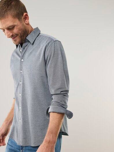 Comfort-Pique Hemd Weiß