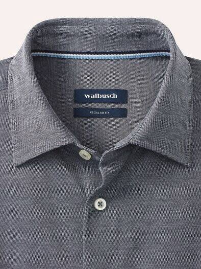 Comfort-Pique Hemd Weiß