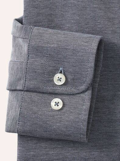 Comfort-Pique Hemd Weiß