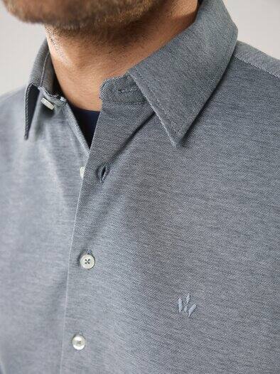 Comfort-Pique Hemd Weiß