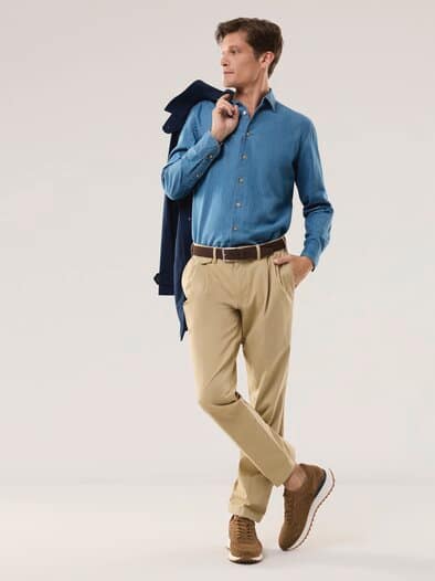 leichtes Jeans-Hemd Light Indigo