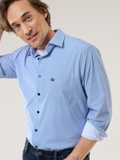 Extraglatt-Hemd Stretch & Relax Minimal Blau