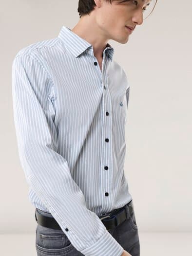 Royal-Oxford Hemd Streifen Bleu