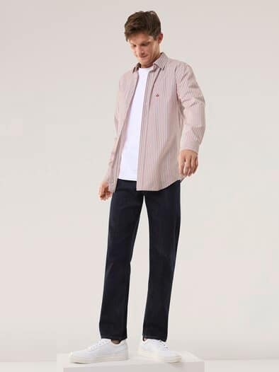 Royal-Oxford Hemd Streifen Rot