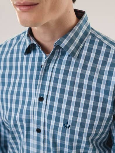 Hemd aus Royal-Oxford Karo Blau