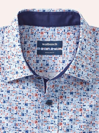 Aktiv-Hemd Blätter Druck