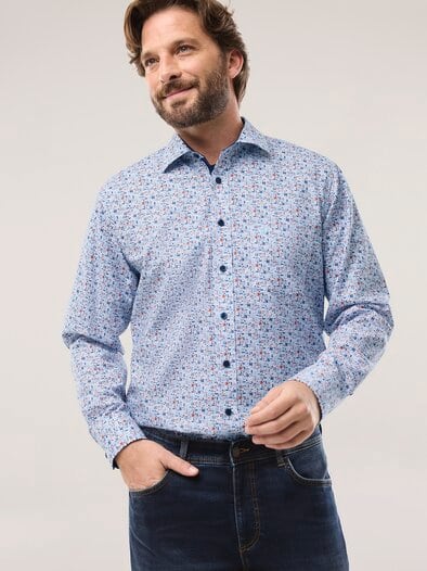 Aktiv-Hemd Blätter Druck