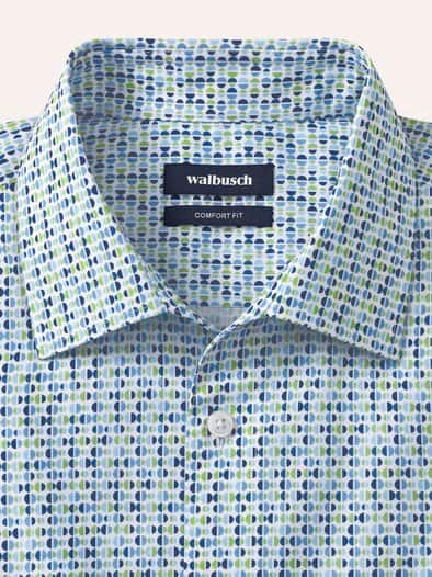 Extraglatt-Hemd Walbusch-Kragen Druck Kugel