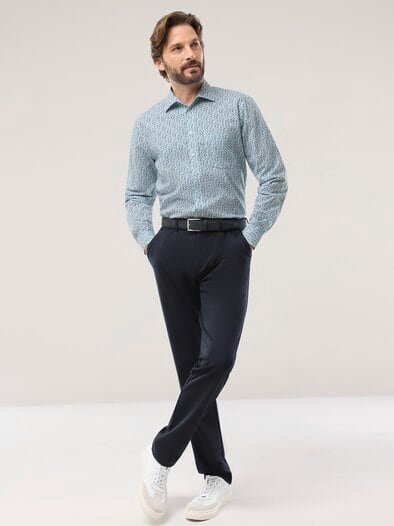 Extraglatt-Hemd Walbusch-Kragen Druck Kugel