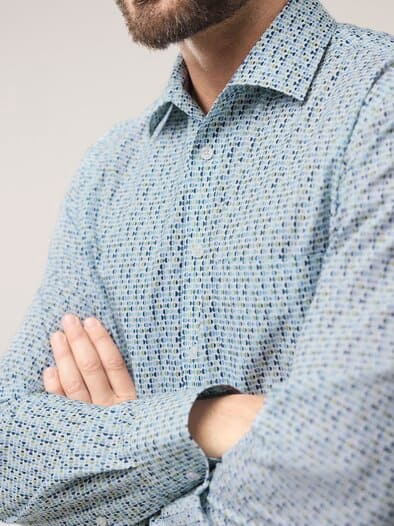 Extraglatt-Hemd Walbusch-Kragen Druck Kugel