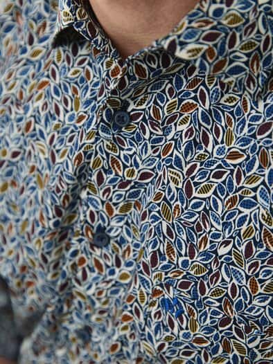 Extraglatt-Hemd Herbstlaub Druck Multicolor
