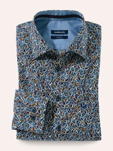 Extraglatt-Hemd Herbstlaub Druck Multicolor