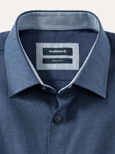 Softflanell-Hemd Uni Marine