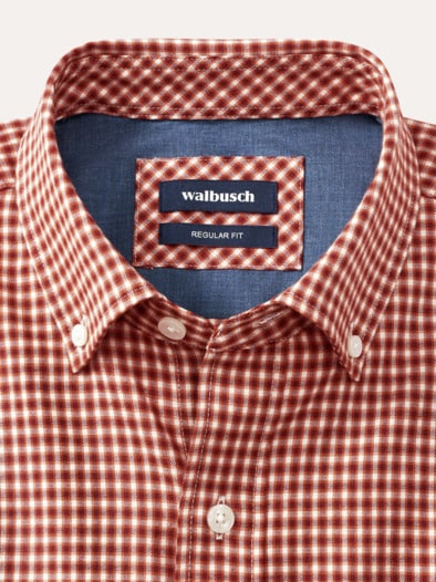 Cashmere-Mix-Hemd Vichy Bordeaux