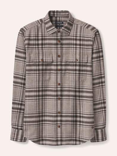 Flanell-Overshirt Karo Taupe