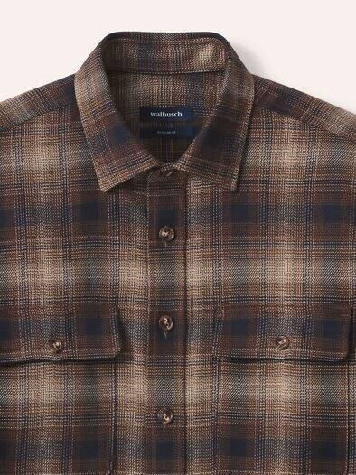 Flanell-Overshirt Karo Braun