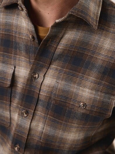 Flanell-Overshirt Karo Braun