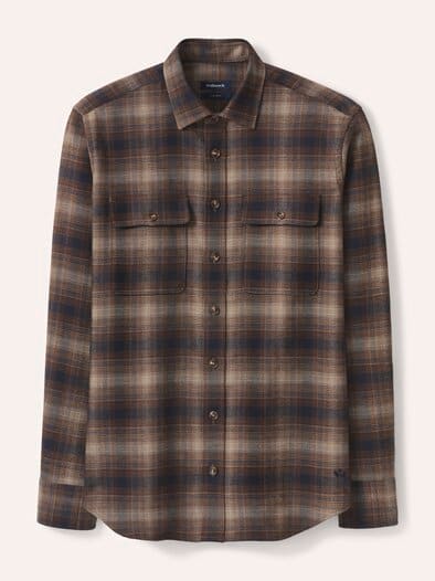 Flanell-Overshirt Karo Braun